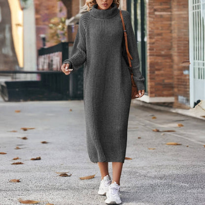 Cosy knit turtleneck dress (Loose fit)