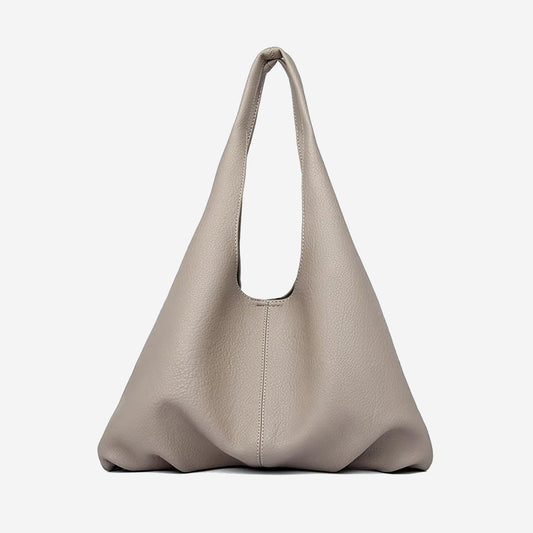 Triangular Soft Leather Tote Bag