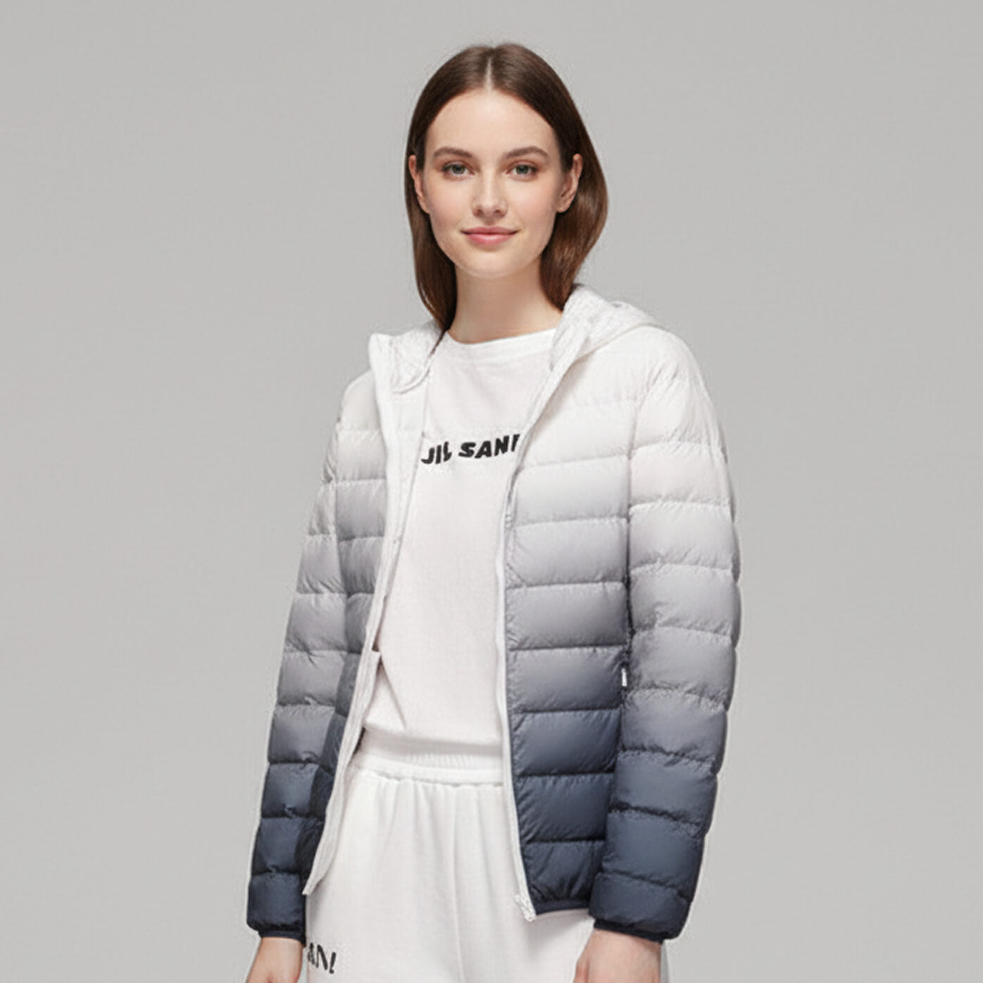 Ladies’ Lightweight Hooded Puffer Coat (Ombre, Autumn/Winter)
