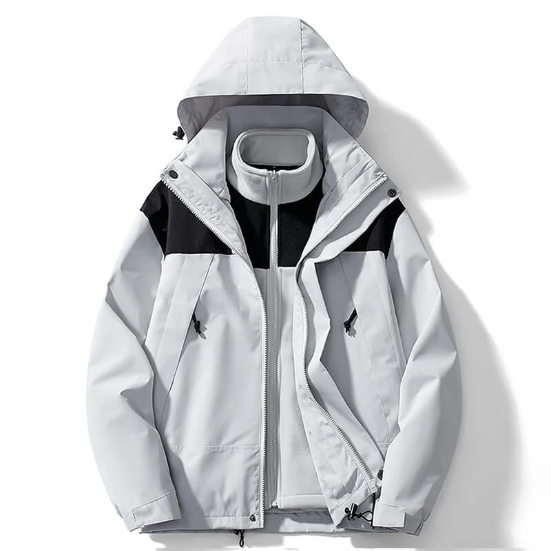 Two‑Tone Hooded Coat with Removable Layer