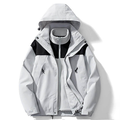Two‑Tone Hooded Coat with Removable Layer