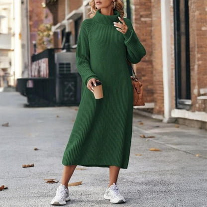 Cosy knit turtleneck dress (Loose fit)