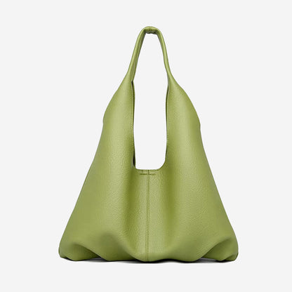 Triangular Soft Leather Tote Bag