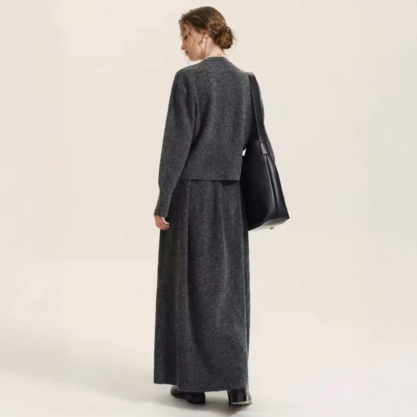 V‑neck Button‑Through Knitted Dress and Top Co‑ord Set