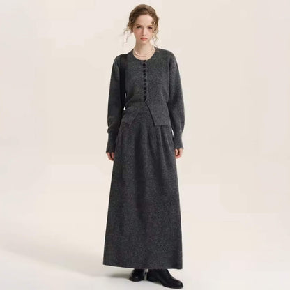 V‑neck Button‑Through Knitted Dress and Top Co‑ord Set