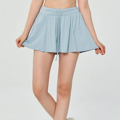 [Skirts] UV-Resistant Stretch Yoga Skirts Fake Layered Workout Anti-Slip Activewear