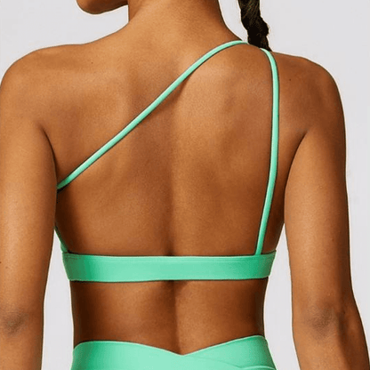 [Bras] Ladies' Single-Strap Elegant Yoga Sports Bra Fast-Dry Fitness Bra
