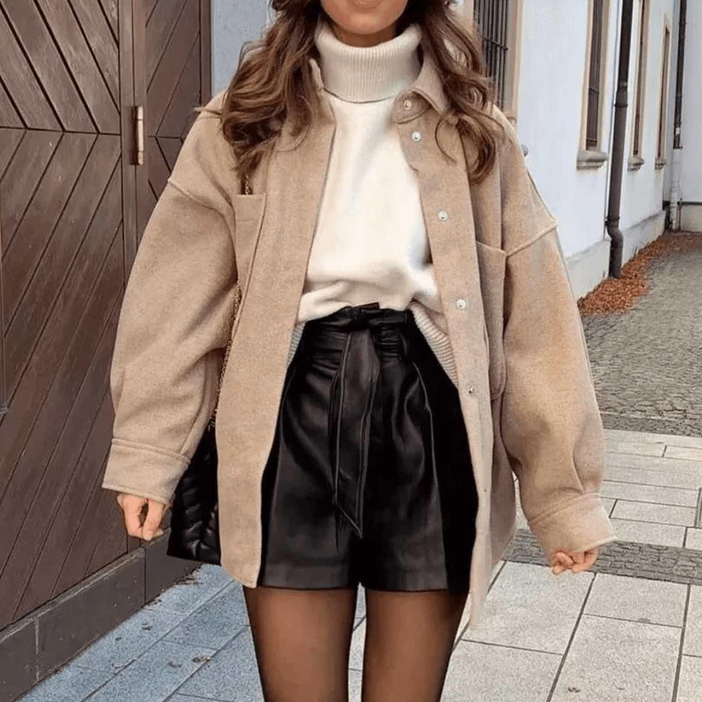 Classic Knit Blouse Autumn Winter Fresh Relaxed Fit Shirt Jacket