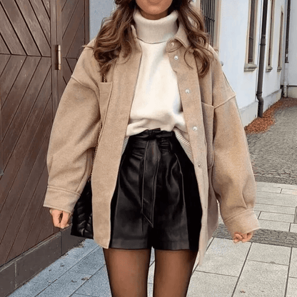 Classic Knit Blouse Autumn Winter Fresh Relaxed Fit Shirt Jacket