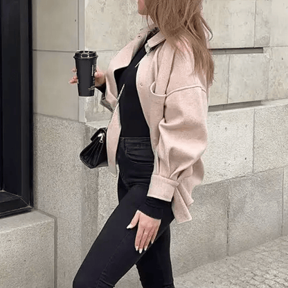 Classic Knit Blouse Autumn Winter Fresh Relaxed Fit Shirt Jacket
