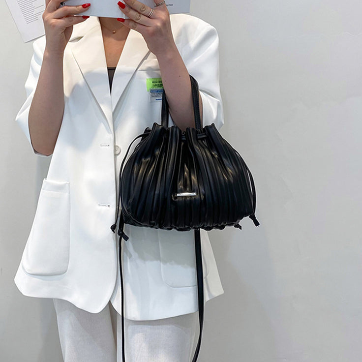 Casual Vintage Folded Wrinkled Sky Handbag