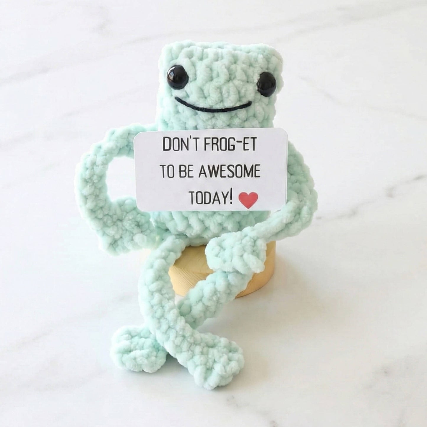 The Little Friend of Positivity — Handmade Crocheted Frog (3 colours)