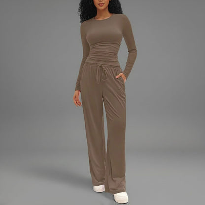 Cosy Long‑Sleeve Wide‑Leg Lounge Set