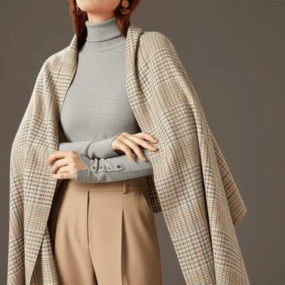 Soft Check Tassel Scarf