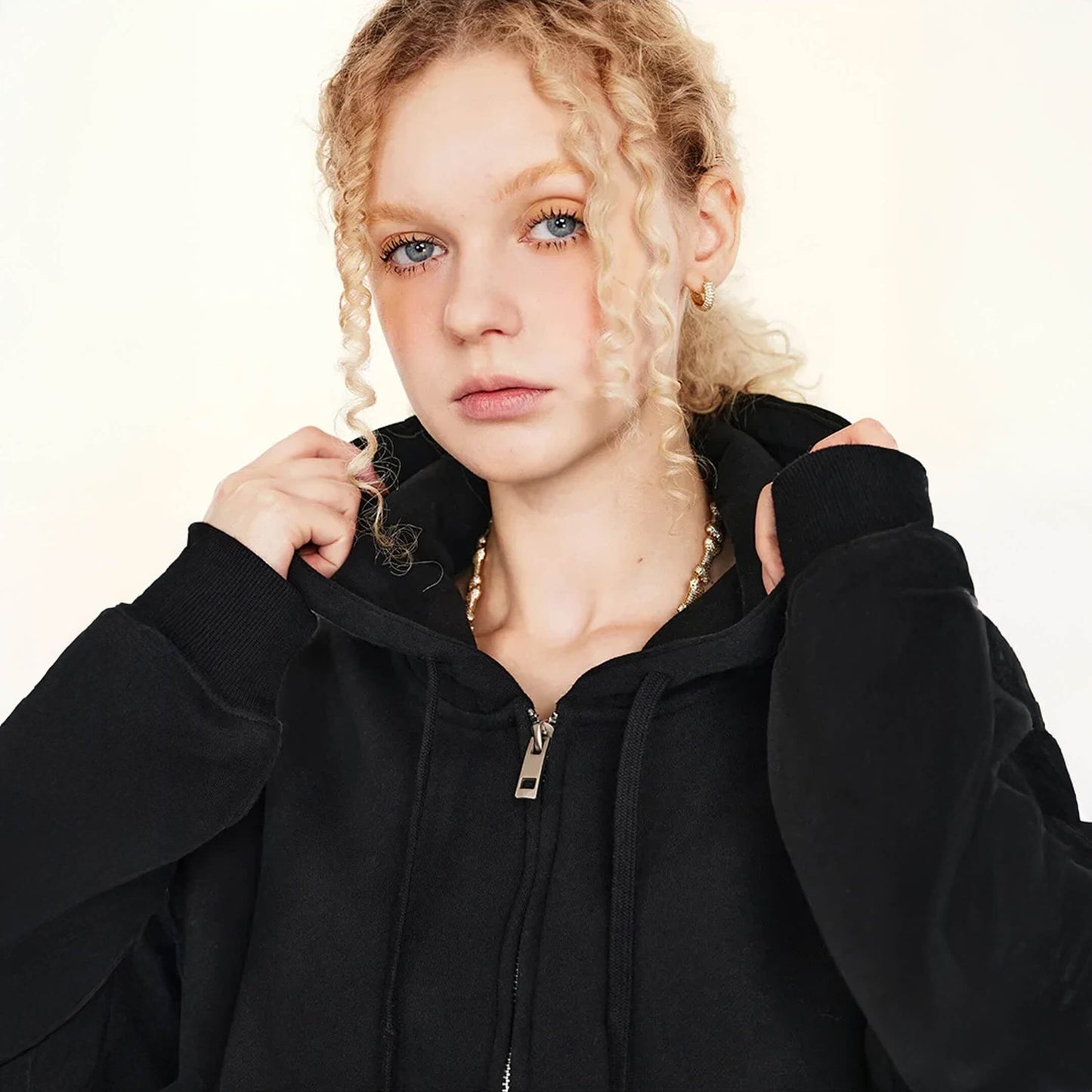 Women's Black Cosy Fleece Co-ord - Hoodie and Cuffed