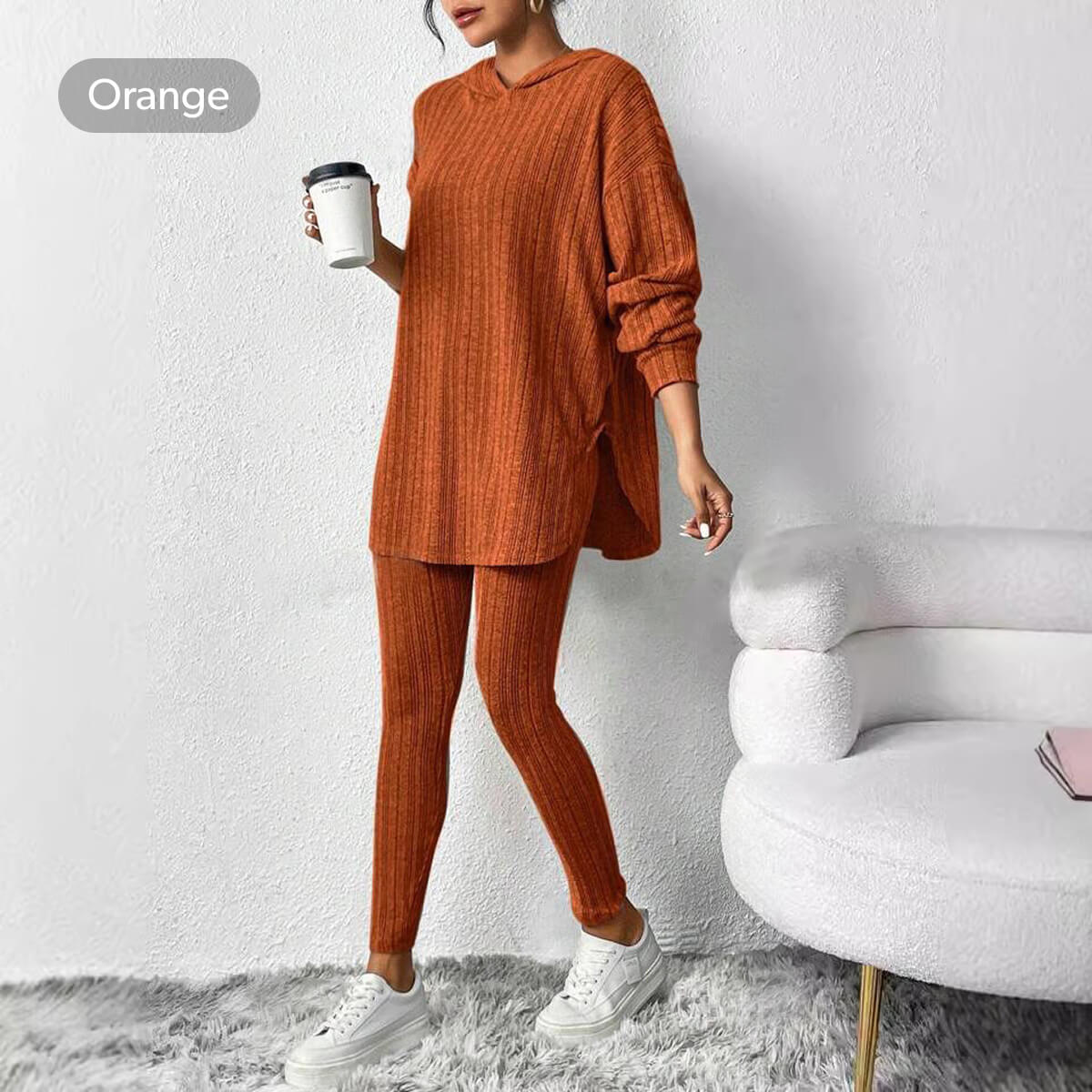 Oversized Ribbed Tunic & Leggings Set