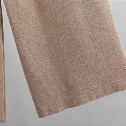 Abstract Knit Cardigan & Wide‑Leg Lounge Co‑ord