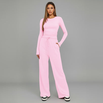 Cosy Long‑Sleeve Wide‑Leg Lounge Set
