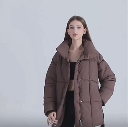 Trendy Winter Coat Ladies' Knee-Length Puffer