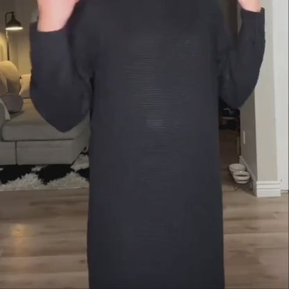 Cosy knit turtleneck dress (Loose fit)