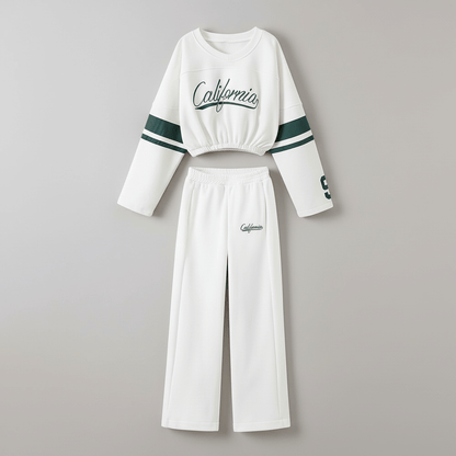 Cropped Sweat Top & Joggers Co‑ord Set