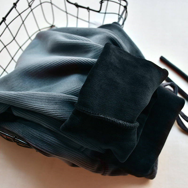Soft Plush Velvet Lined Comfort Pants For Relaxation