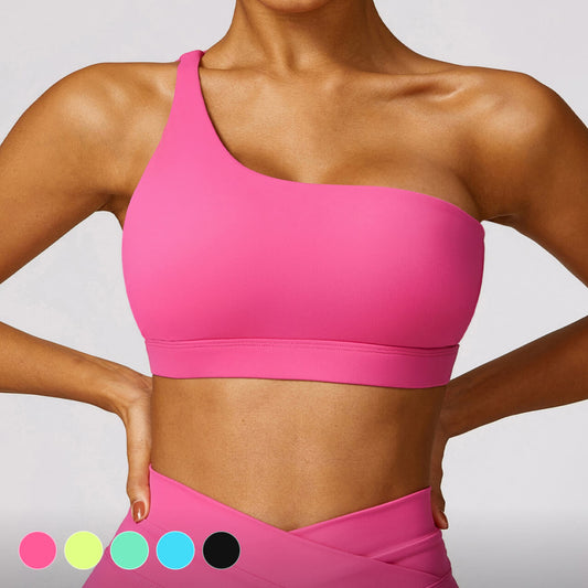 [Bras] Ladies' Single-Strap Elegant Yoga Sports Bra Fast-Dry Fitness Bra