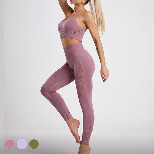 [Sets] Activewear Stretch Seamless Bralette Low Impact Gym Set