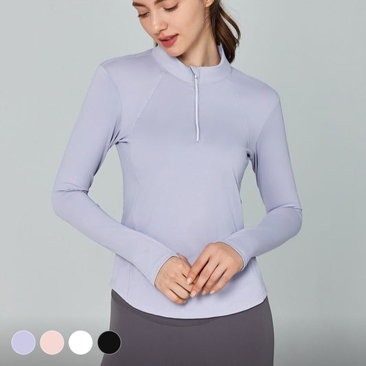 [Tops > Long sleeve] Activewear Stretch Tee Ladies' Lightweight Pullover with Reflective Detail
