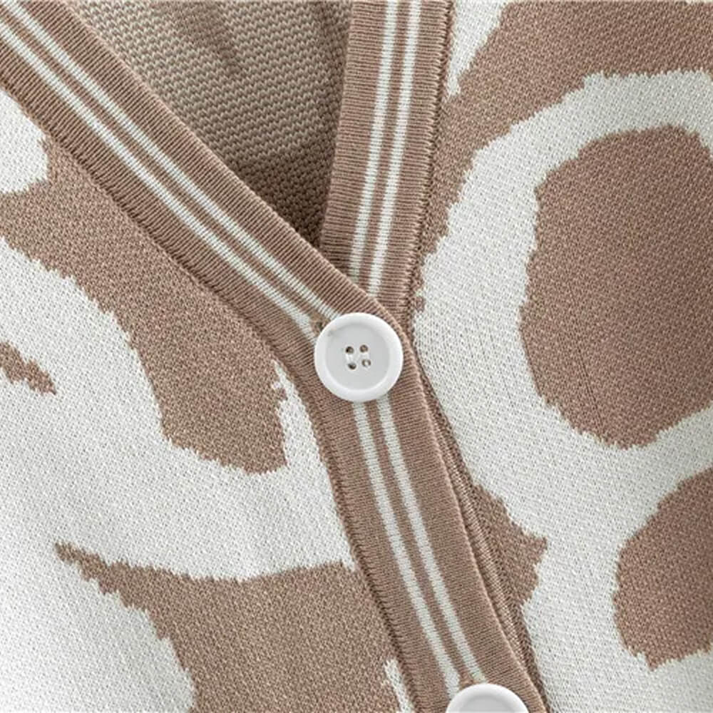 Abstract Knit Cardigan & Wide‑Leg Lounge Co‑ord