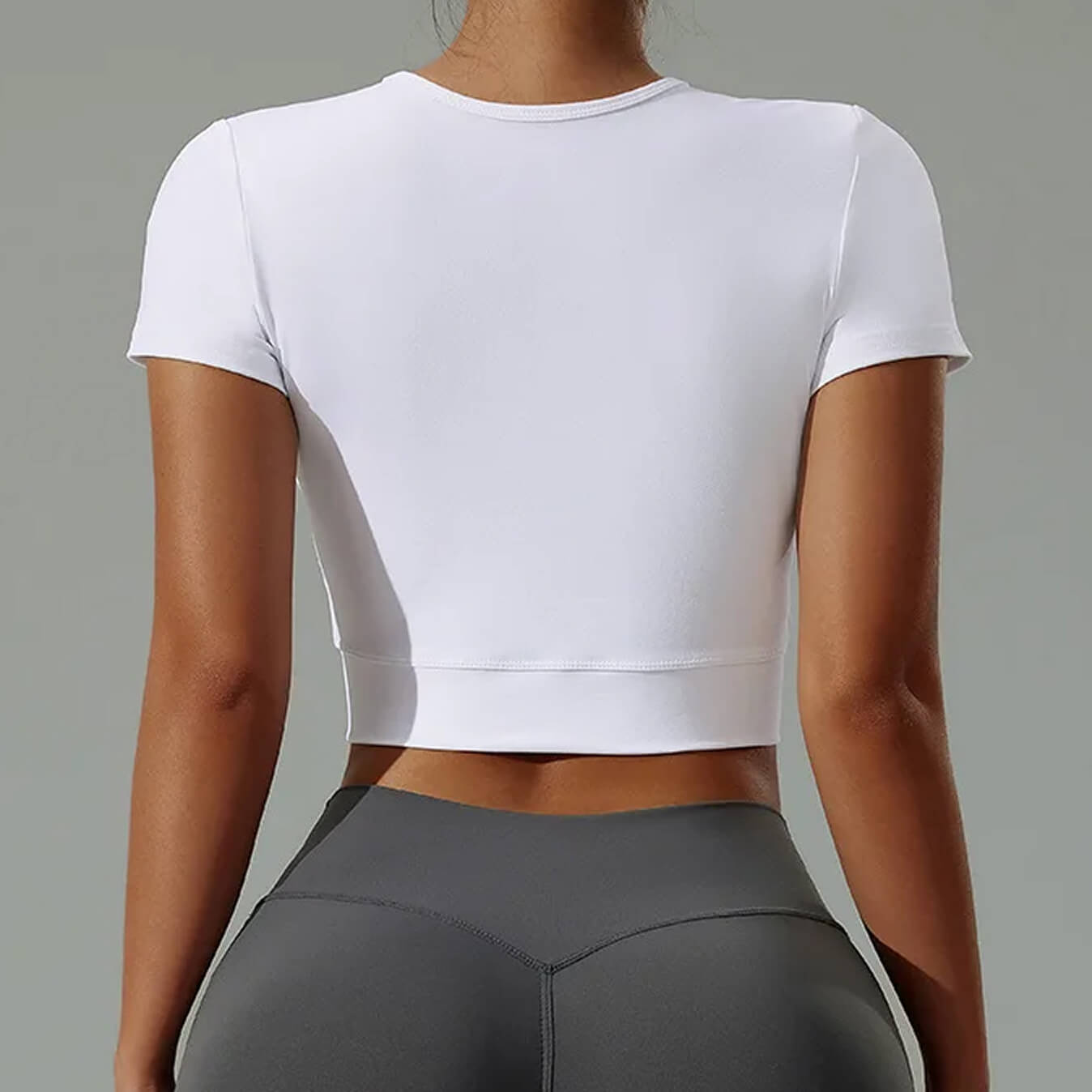 [Tops > T-shirt] Round Neck Fitness Yoga Wear T-Shirt