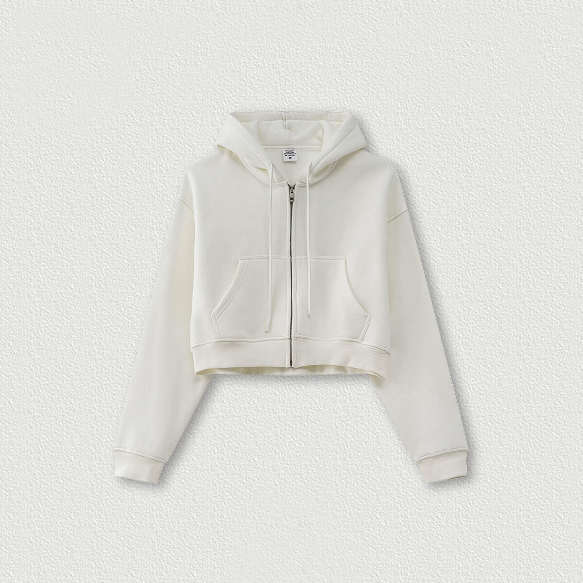 Women's White Cosy Fleece Hoodie - front view