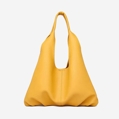 Triangular Soft Leather Tote Bag