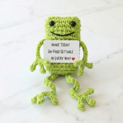 The Little Friend of Positivity — Handmade Crocheted Frog (3 colours)